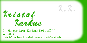 kristof karkus business card